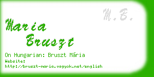 maria bruszt business card